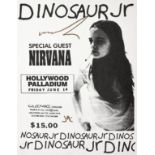 A Nirvana And Dinosaur Jr Hollywood Palladiium Small Concert Poster 1991