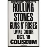 A Rolling Stones And Guns N' Roses LA Coliseum Concert Poster 1989