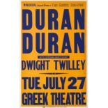 A Duran Duran Greek Theatre Concert Poster 1982