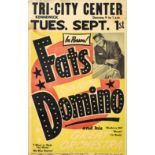 A Fats Domino Tri-City Center Concert Poster 1959