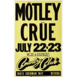 A Mötley Crüe Wolf & Rissmiller's Country Club Concert Poster 1982