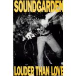 A Soundgarden Signed Promotional Poster Proof For The Album Louder Than Love And Promotional CD ...