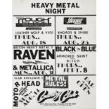 A Metallica 'Heavy Metal Night' Country Club Concert Handbill 1983