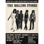 A Rolling Stones SMU Moody Coliseum Small Concert Poster 1969