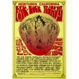 A Jimi Hendrix And Led Zeppelin Northern California Folk-Rock Festival Poster 1968