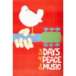 A Woodstock Poster Proof Signed By Artist Arnold Skolnick