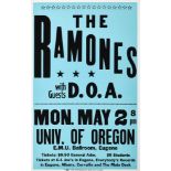 A Ramones University Of Oregon Concert Poster 1984