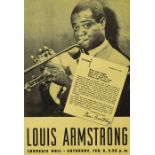 A Louis Armstrong Carnegie Hall Concert Handbill For 'His Concert Debut' 1947