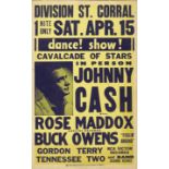 A Johnny Cash Division St Corral Concert Poster 1961