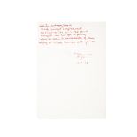 Original handwritten lyrics for Elton John's 'Goodbye, Yellow Brick Road'
