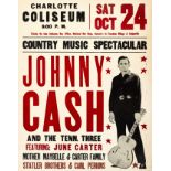 A Johnny Cash Charlotte Coliseum Concert Poster 1970