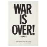 John Lennon And Yoko Ono 'War Is Over' Promotional Poster 1971