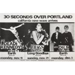 A Dead Kennedys, Bags And Dils '30 Seconds Over Portland' Concert Poster 1979