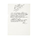 Original handwritten lyrics for Elton John's 'Saturday Night's Alright for Fighting'