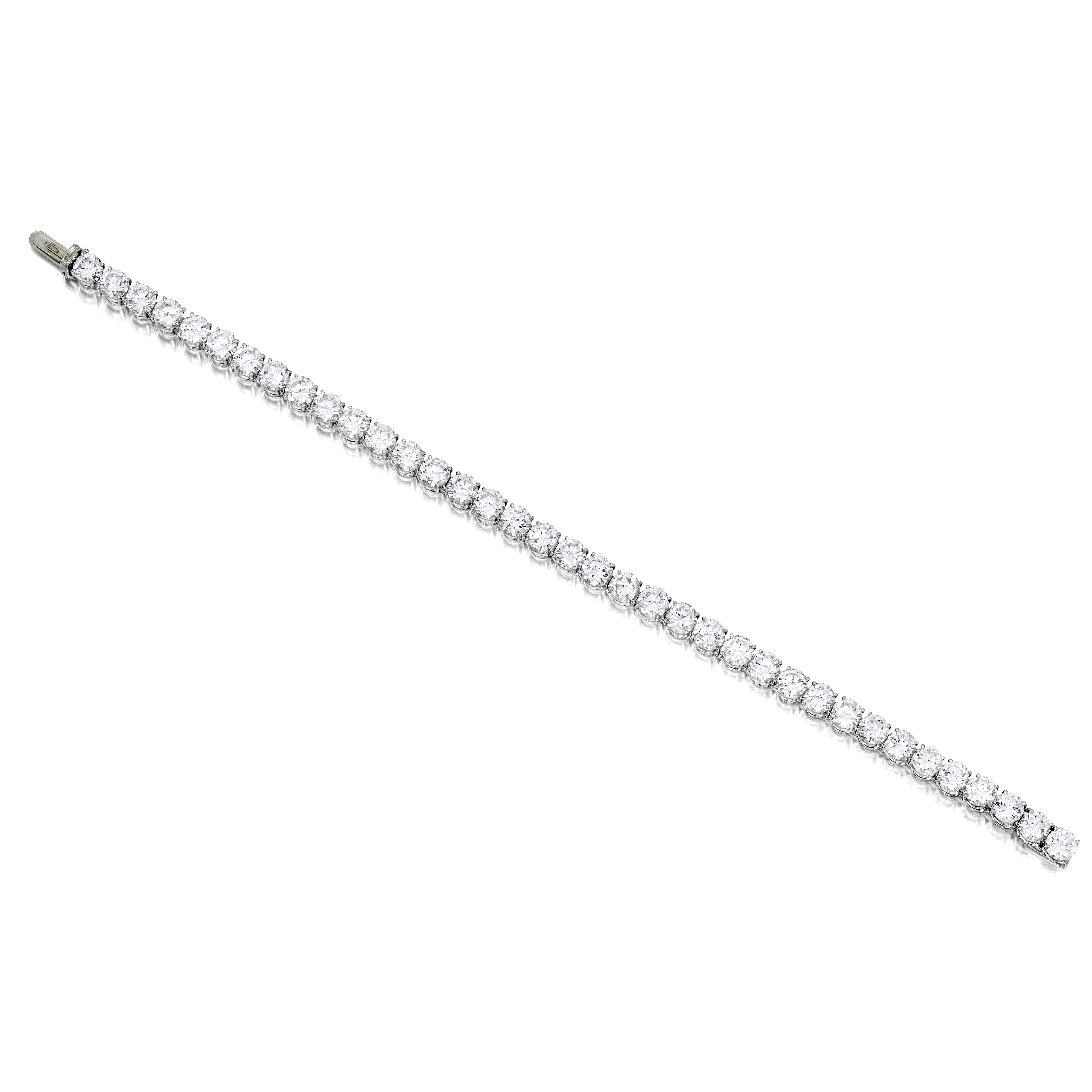 A platinum and diamond bracelet