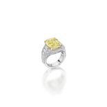 A platinum, yellow sapphire and diamond 'Trombino' ring, Bulgari