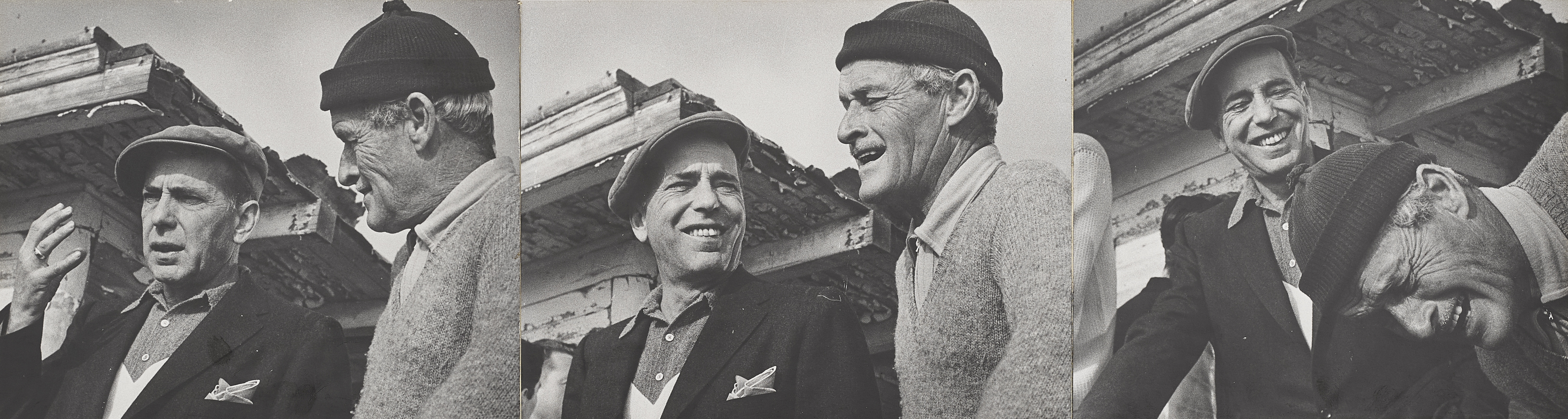A Humphrey Bogart and William Wellman triptych taken by Phil Stern