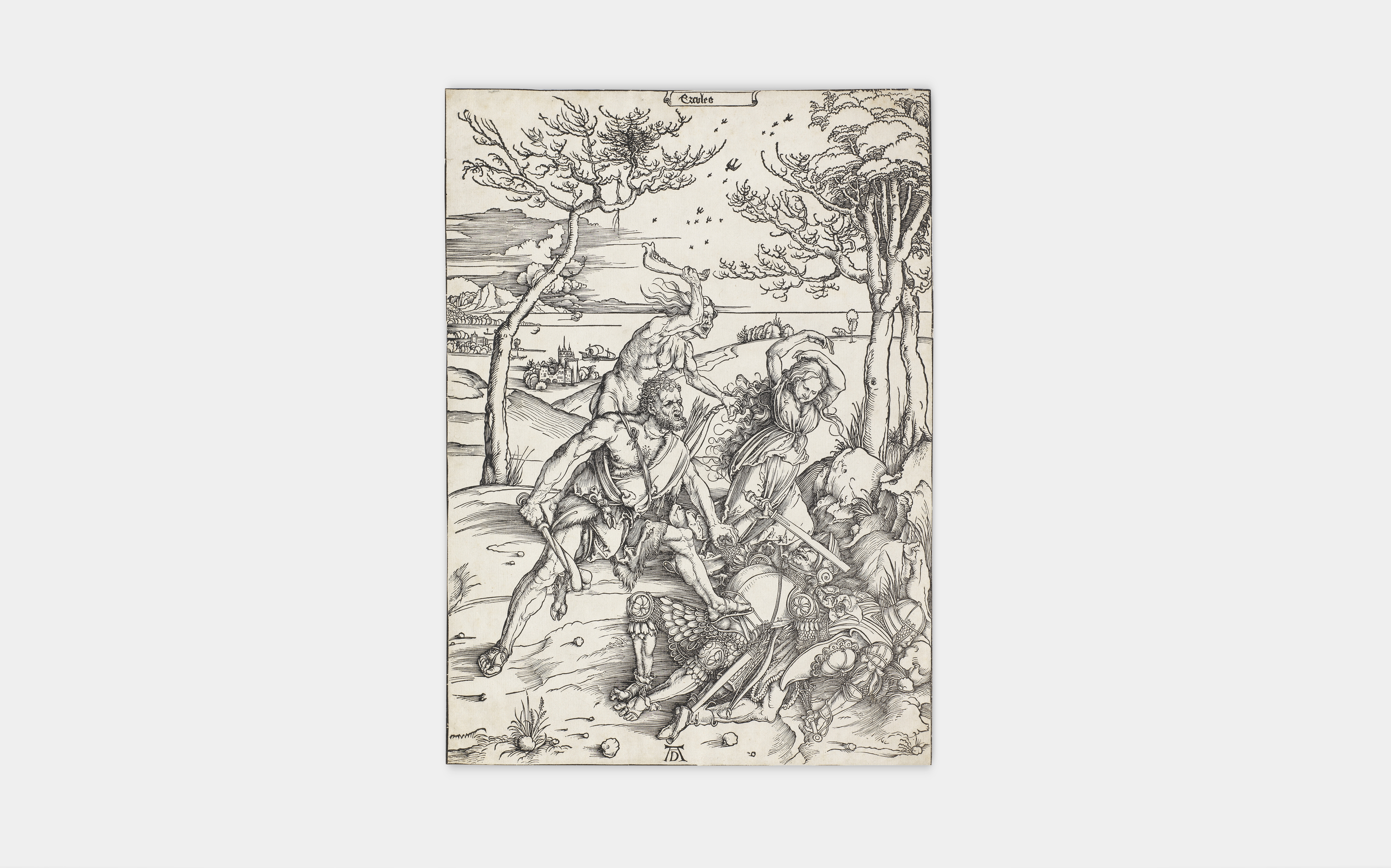 Albrecht Dürer (1471-1528) Hercules killing Cacus (conquering the Molionide Twins) Woodcut, circa... - Image 2 of 2