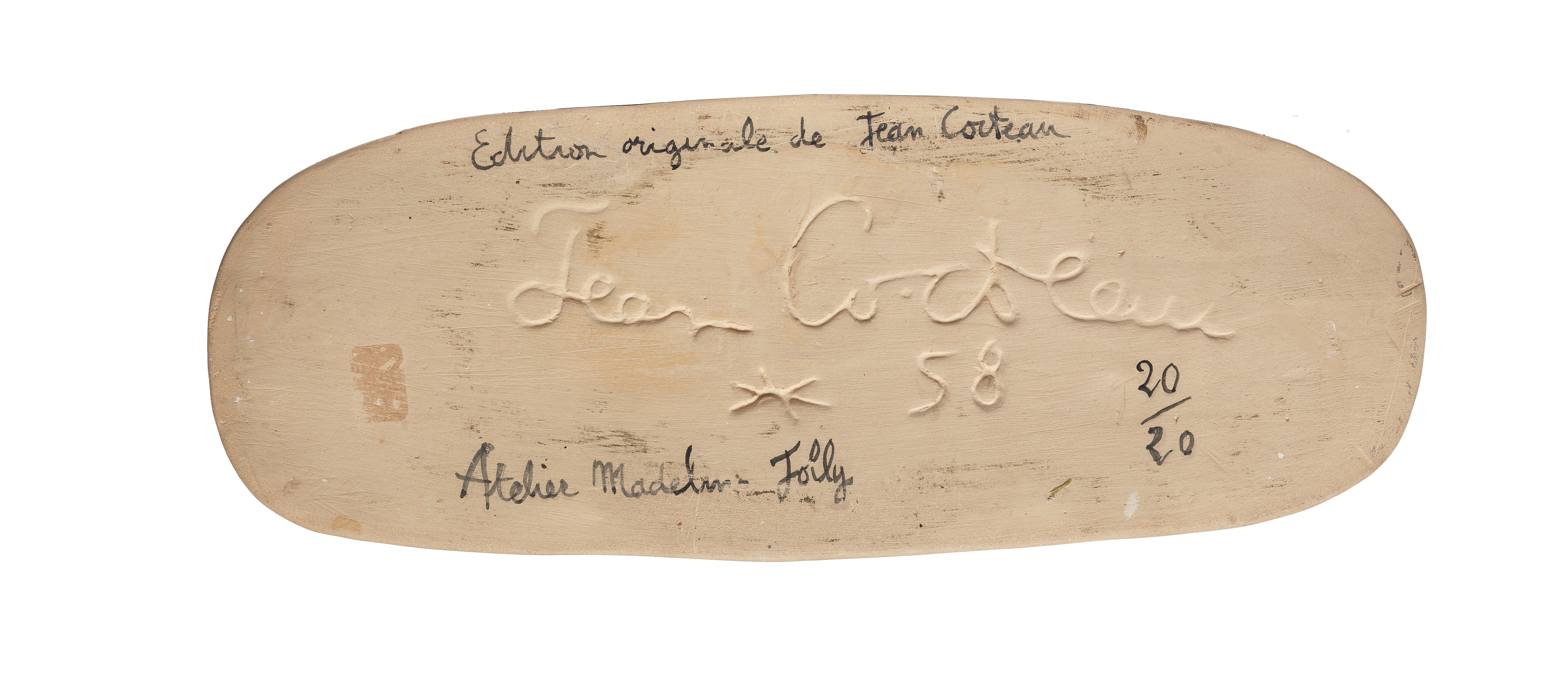 Jean Cocteau (1889-1963) Grand chêvre-cou signed Jean Cocteau at the base; incised and dated Jean... - Image 2 of 3