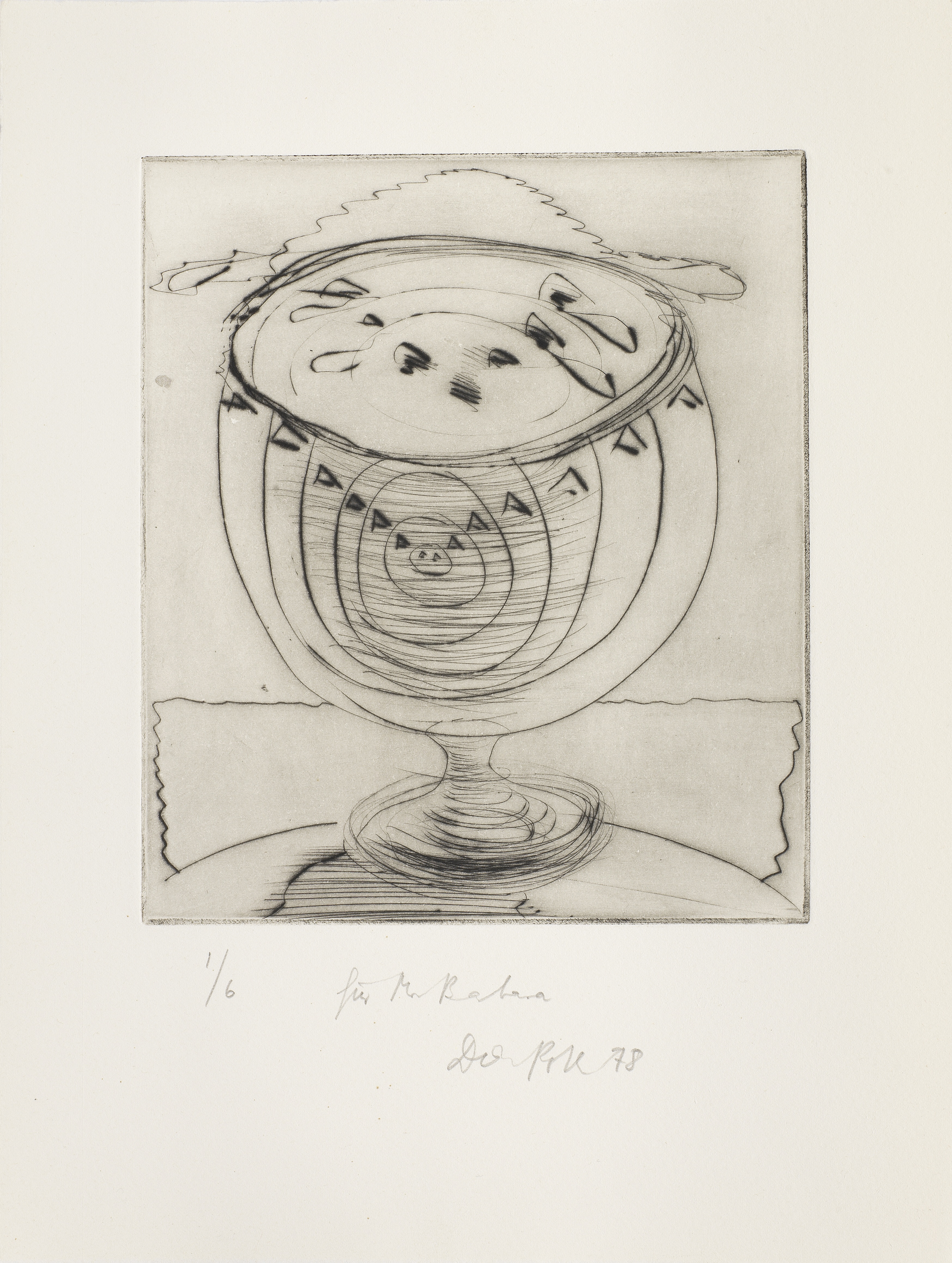 Dieter Roth (1930-1998) The Self-Portrait Suite The complete suite of five etchings with drypoint...