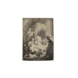 Rembrandt Harmensz van Rijn (1606-1669) The Circumcision: Small Plate Etching with drypoint, circ...