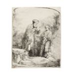 Rembrandt Harmensz van Rijn (1606-1669) Abraham and Isaac Etching, 1645, a good but slightly late...