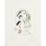 Marc Chagall (1887-1985) Les Amoureux Lithograph in colours, 1982, on Arches wove paper, signed a...
