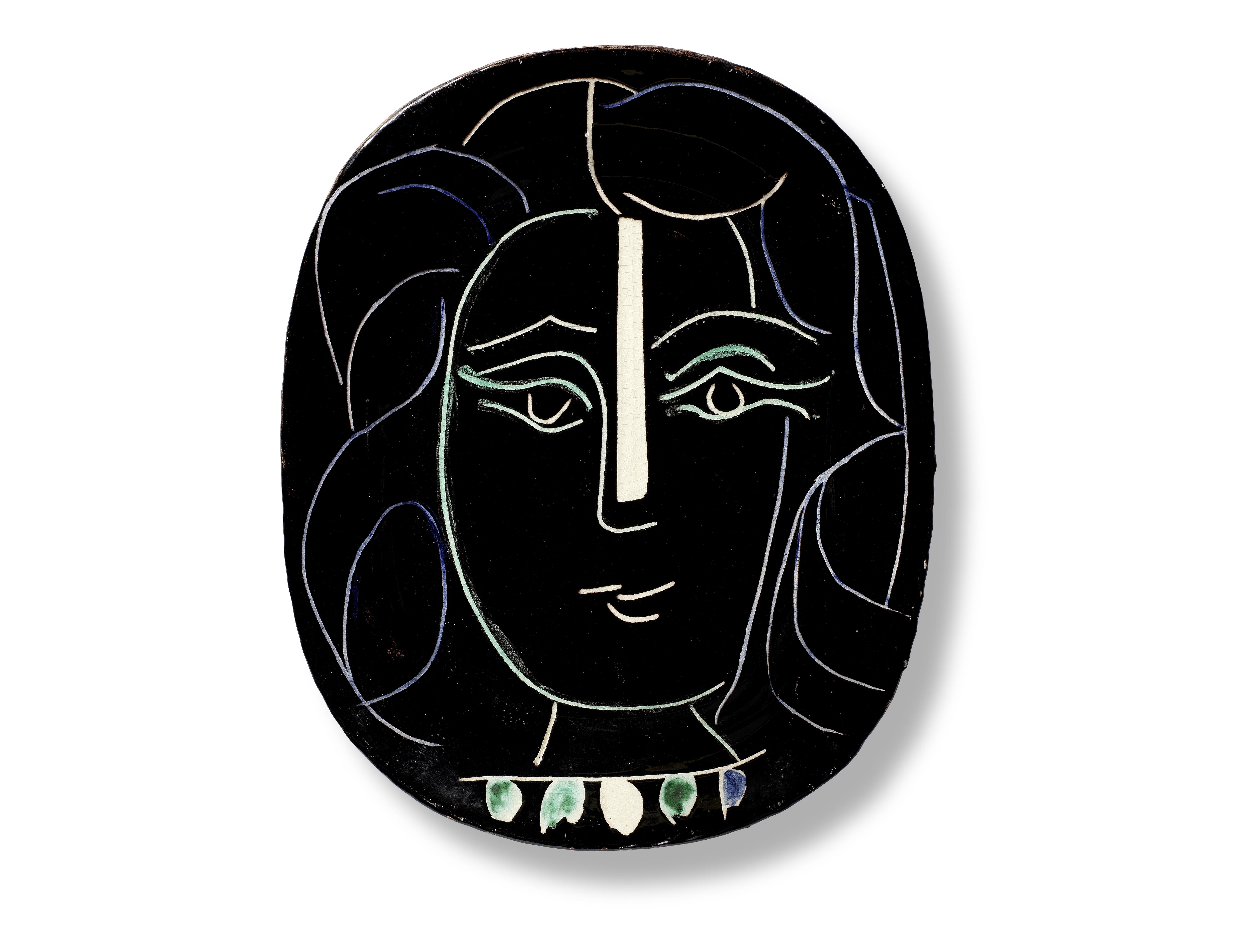 Pablo Picasso (1881-1973) Visage de femme stamped and marked Edition Picasso/Madoura Plein Feu/E...