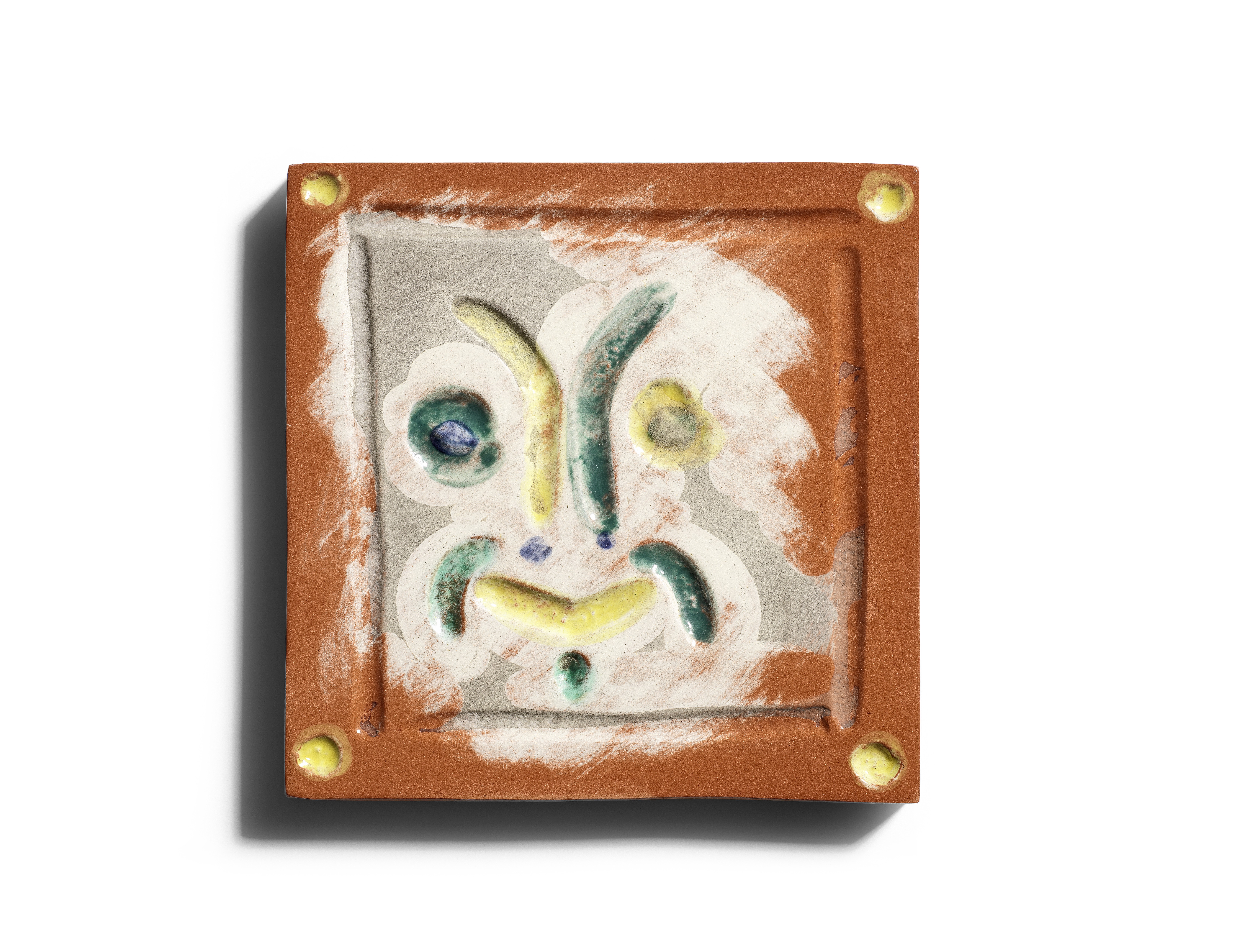 Pablo Picasso (1881-1973) Masque rieur stamped, marked and numbered Madoura Plein de Feu/Empreint...