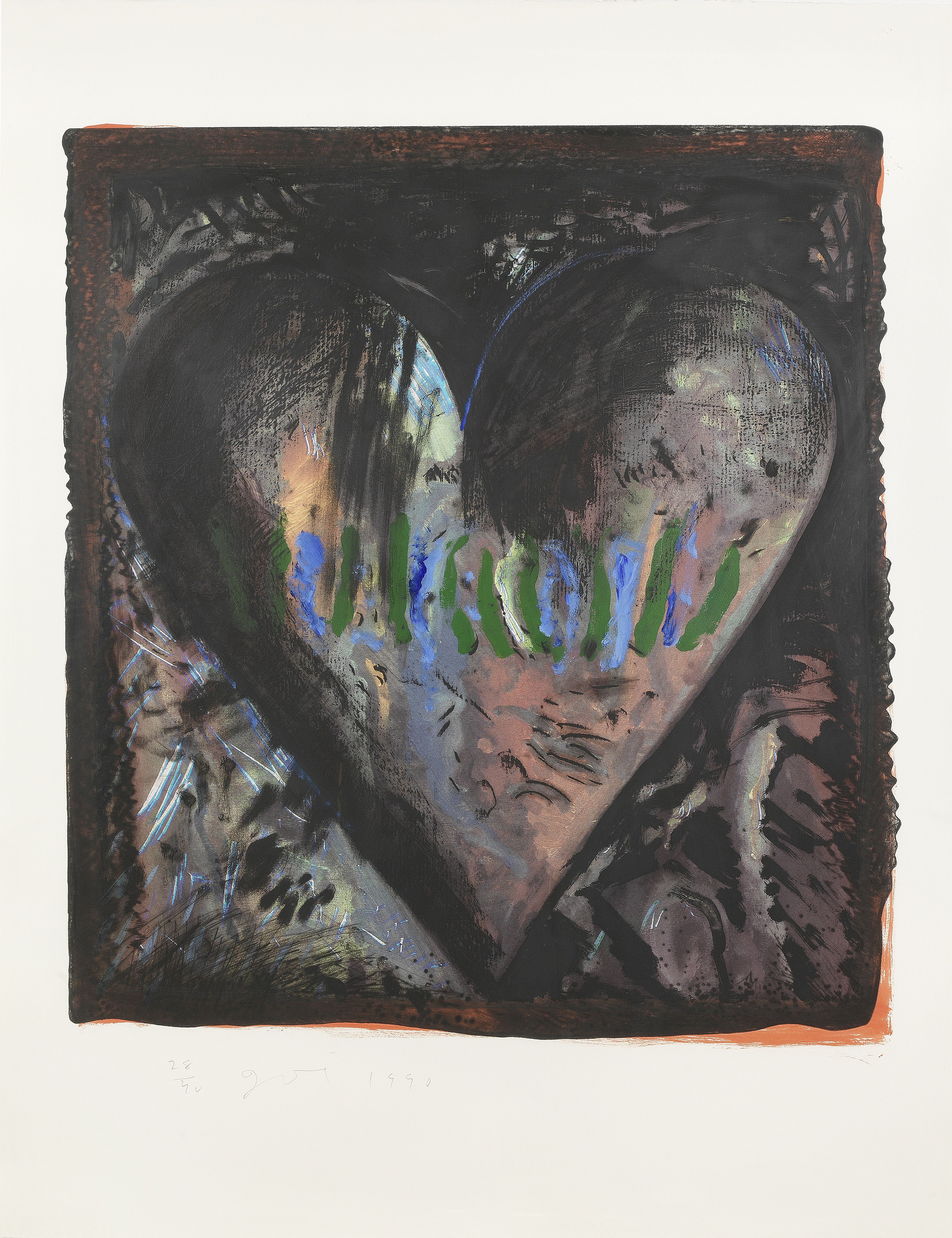 Jim Dine (born 1935) The Hand-Coloured Viennese Hearts The complete set of seven screenprints wit...