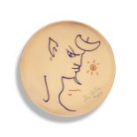 Jean Cocteau (1889-1963) Chèvre-pied bleu – profil droit signed and dated Jean Cocteau 1958; mark...