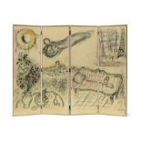 Marc Chagall (1887-1985) Paravent Lithograph in colours, 1963, on four sheets of wove paper mount...