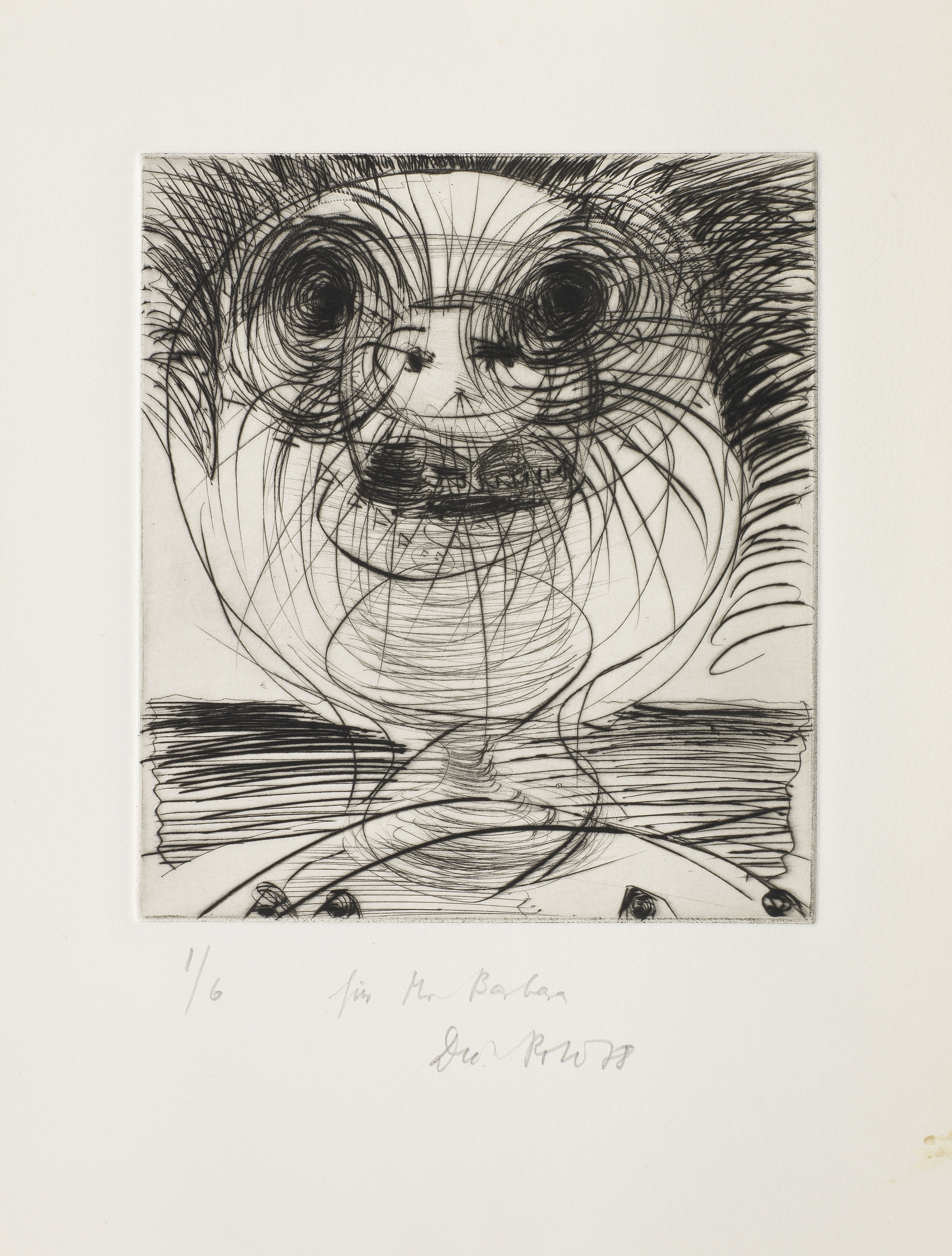 Dieter Roth (1930-1998) The Self-Portrait Suite The complete suite of five etchings with drypoint... - Image 5 of 5