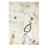 Joan Miró (1893-1983) Personatge I Estels VI Etching and aquatint in colours, with collage, 1979...