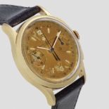 Vacheron & Constantin. A fine 18K gold manual wind chronograph wristwatch Ref: 4072, Circa 1945