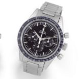 Omega. A stainless steel manual wind chronograph wristwatch Speedmaster, Ref: 105.002-62, Circa ...