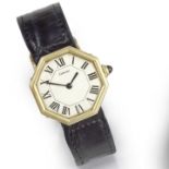 Cartier. A lady's 18k gold manual wind octagonal wristwatch London Hallmark for 1976