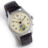 Heuer for Abercrombie & Fitch. A stainless steel manual wind wristwatch with tidal indication Sol...