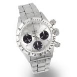 Rolex. A fine and rare stainless steel manual wind chronograph bracelet watch Cosmograph, Ref: 6...