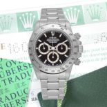 Rolex. A stainless steel automatic chronograph bracelet watch Cosmograph Daytona 'Zenith', Ref: 1...