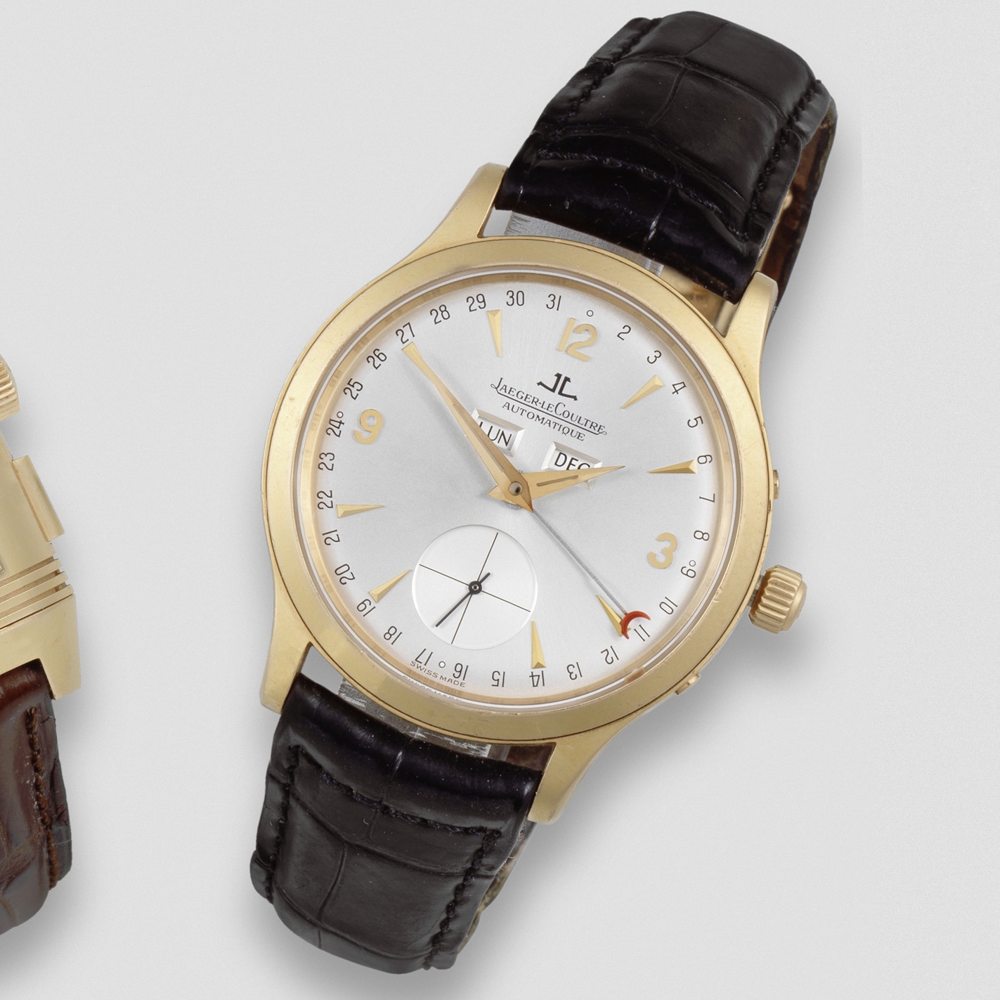 Jaeger-LeCoultre. An 18K rose gold automatic triple calendar wristwatch Master Control 1000 Hour...