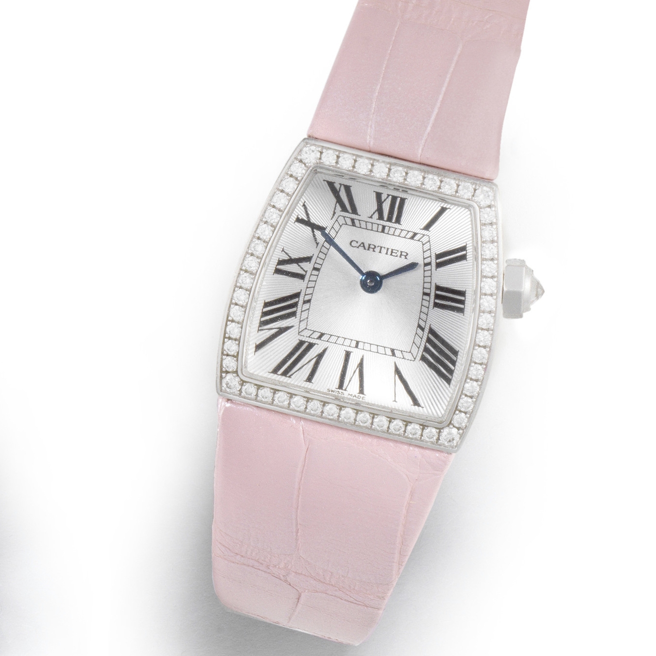 Cartier. A lady's 18K white gold and diamond set quartz wristwatch La Dona, Ref: 2905, Sold 7th ...