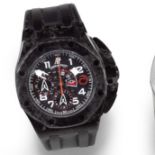 Audemars Piguet. A Limited Edition carbon fibre automatic flyback chronograph wristwatch with reg...