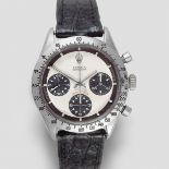 Rolex. An exceptionally rare stainless steel manual wind chronograph bracelet watch with exotic P...