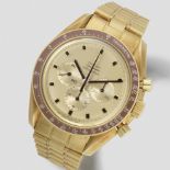 Omega. A Very Fine And Rare Limited Edition 18K gold automatic chronograph Bracelet Watch, Commem...