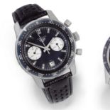 Heuer. A stainless steel manual wind calendar chronograph wristwatch Autavia, Ref: 7863, Circa 1968