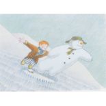 The Snowman: an original animation cel of the Snowman and James Flying, 1982, 2