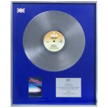 Judas Priest/K. K. Downing: A 'Silver' sales award for the album Point Of Entry, UK, 1981,