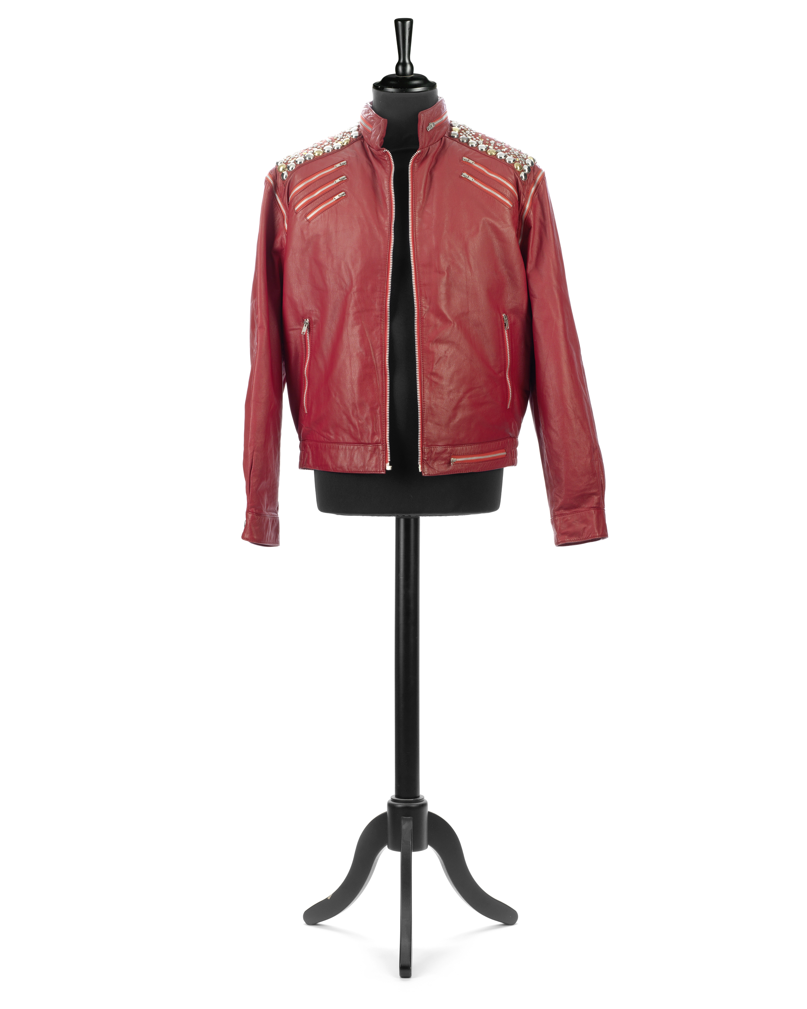 Barry Manilow: A red leather jacket worn on stage during his world tour, 1984,