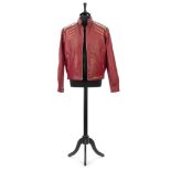 Barry Manilow: A red leather jacket worn on stage during his world tour, 1984,